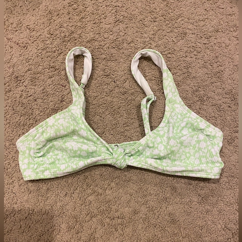 Green floral bikini top